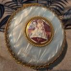 Oud koperen doosje met Maria medaillon, Ophalen of Verzenden