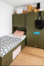 Vintage bed meubel met kast, Huis en Inrichting, Ophalen, Gebruikt, 90 cm, Eenpersoons