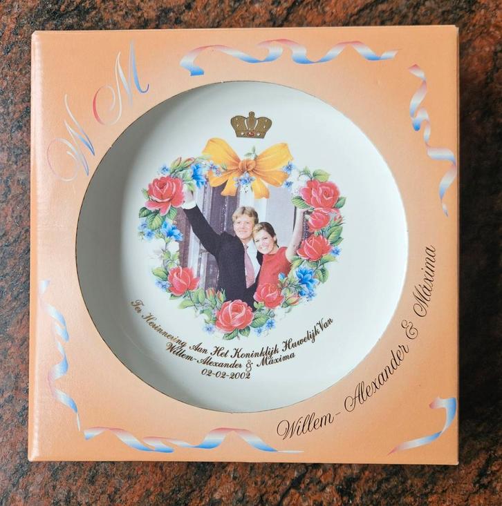 Herinneringsbord Willem-Alexander & Máxima, Verzamelen, Koninklijk Huis en Royalty, Nieuw, Servies, Nederland, Ophalen of Verzenden