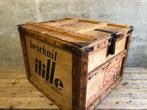 Vintage industriele reclamekist van Hille beschuit Zaandam, Ophalen of Verzenden, Gebruikt, Verpakking