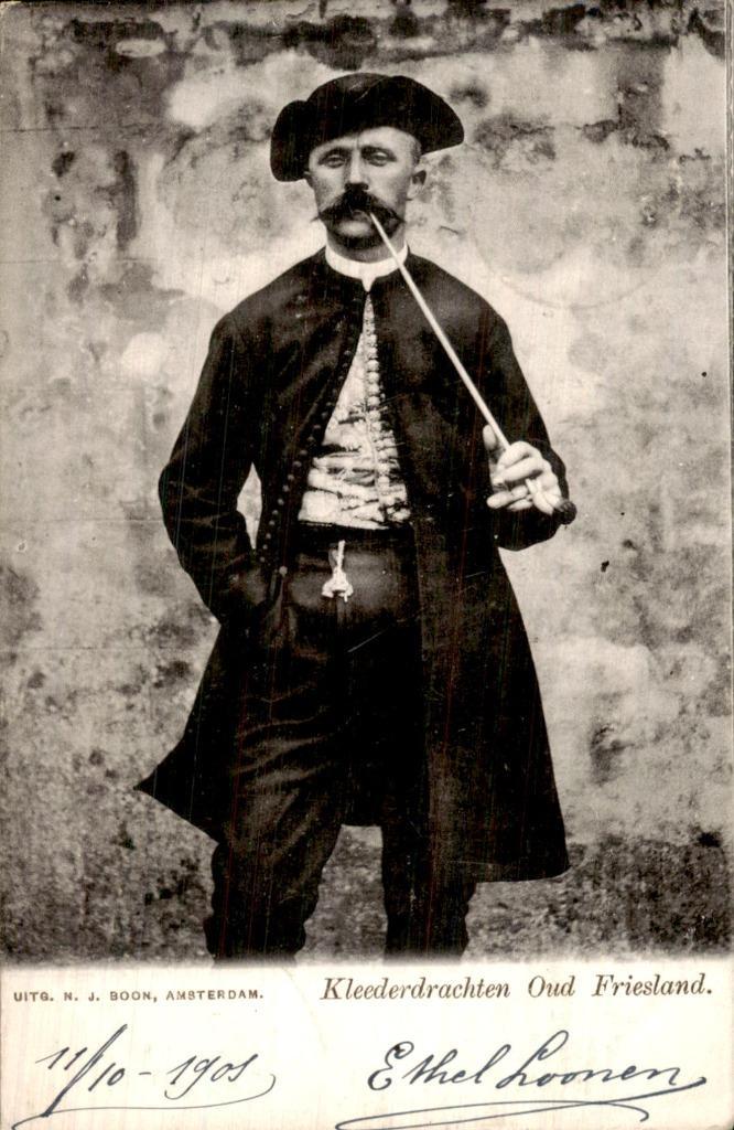 Kleederdrachten Oud- Friesland, Verzamelen, Ansichtkaarten | Nederland, Gelopen, Friesland, Voor 1920, Ophalen of Verzenden