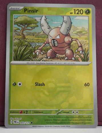 Pinsir Reverse Holo PokéBall 003-131 Prismatic Evolutions beschikbaar voor biedingen