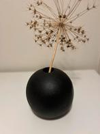 Ronde zwarte vaas, Zwart, Ophalen of Verzenden, Minder dan 50 cm, Glas