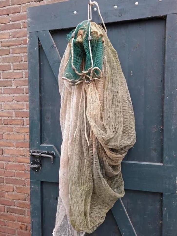 Oud vintage visnet groen naturel lood, Tuin en Terras, Tuinwanddecoratie, Nieuw, Ophalen of Verzenden