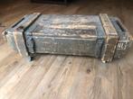 Stoere Legerkist Salontafel op Wielen, Ophalen, Gebruikt, 100 tot 150 cm, 50 tot 100 cm