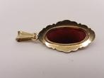 Gouden hanger carneool                                   G23, Gebruikt, ., Ophalen of Verzenden, .