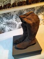 Lange Suede Leren Dames laarzen.mt 38 .Merk Julie Dee, Ophalen of Verzenden, Zo goed als nieuw, Bruin, Hoge laarzen
