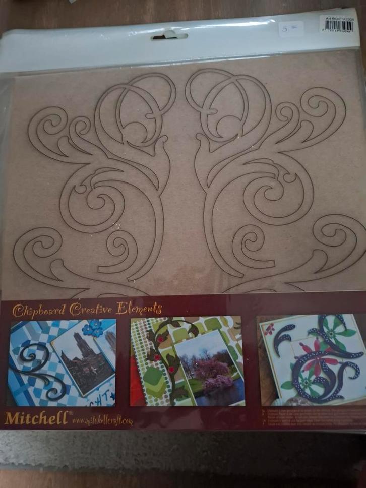 3x Mitchell Chipboard Creative Elements, Hobby en Vrije tijd, Scrapbooking, Nieuw, Versiering of Embellishment, Overige merken