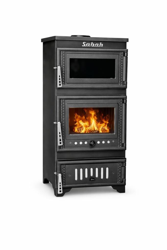 S103 Sabah Openhaard Met Oven – Houtkachel – Mat Zwart – 10,, Huis en Inrichting, Kachels, Nieuw, Vrijstaand, Houtkachel, Hout