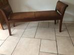 Antiek Bankje met Lederen Bekleding, Ophalen