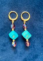 Handgemaakte oorbellen turquoise - nieuw, Overige materialen, Hangers, Paars, Nieuw