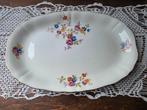 Schaal vleesschaal bloemetjes gouden randje, Ophalen of Verzenden