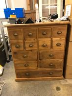 Fraaie Vintage Teakhouten apothekers ladekast, Huis en Inrichting, Kasten | Ladekasten, 5 laden of meer, 100 tot 150 cm, Zo goed als nieuw
