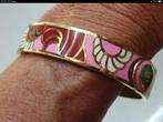 Vintage Ard Deco Bangle armband emaille verguld 14 kar goud, Verzenden, Zo goed als nieuw, Goud, Goud