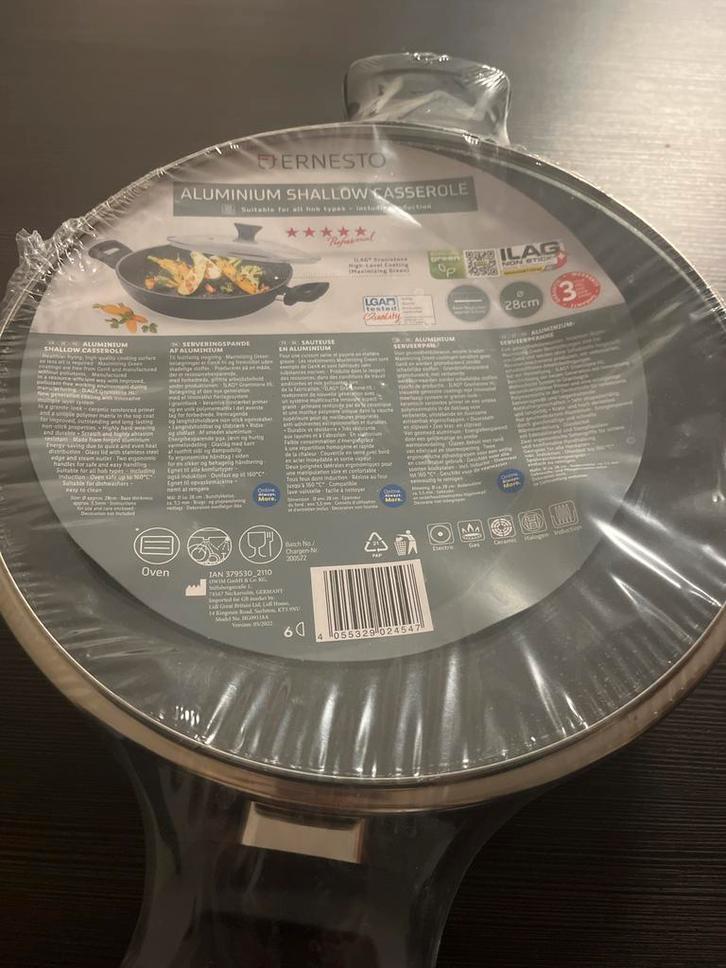 Ernesto Pan - Nieuw in verpakking!, Huis en Inrichting, Keuken | Potten en Pannen, Nieuw, Koekenpan of Braadpan, Aluminium, Inductieplaat