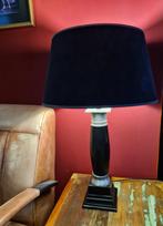 Diep zwarte 62 cm grote schemerlamp, zwart met chroom €55, Hout, 50 tot 75 cm, Verzenden, Zo goed als nieuw