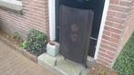 Antiek haardscherm zomerscherm gebloemd zwart ijzer 100 hoog, Huis en Inrichting, Haarden, Ophalen of Verzenden, Gebruikt, Houthaard