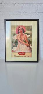 Vintage, ingelijste, Coca-Cola poster, Met lijst, Ophalen of Verzenden, A1 t/m A3, Reclame