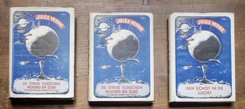 Antieke Jules Verne Wonderreizen met zeldzame stofomslagen, Boeken, Avontuur en Actie, Gelezen, Ophalen of Verzenden