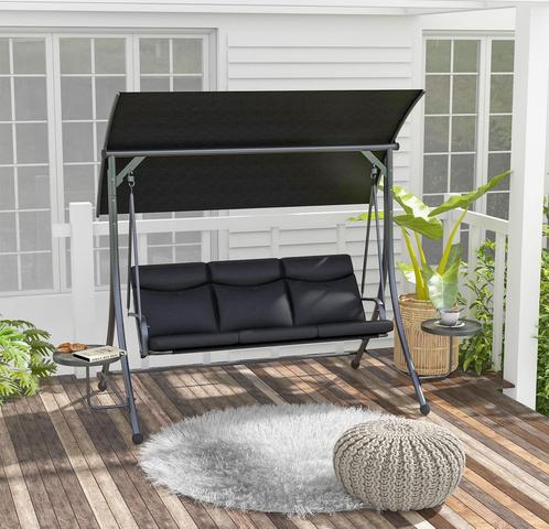 3-Zits Tuinschommel met Verstelbaar Zonnedak, Tuin en Terras, Tuinmeubel-accessoires, Nieuw, Ophalen of Verzenden