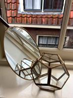 Set geometrisch glazen terrarium windlicht ovale wandspiegel, Ophalen of Verzenden, Zo goed als nieuw