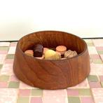 vintage teak SCHAAL Deens Scandinavisch Mid Century hout, Gebruikt, Schaal, Rond, Ophalen of Verzenden