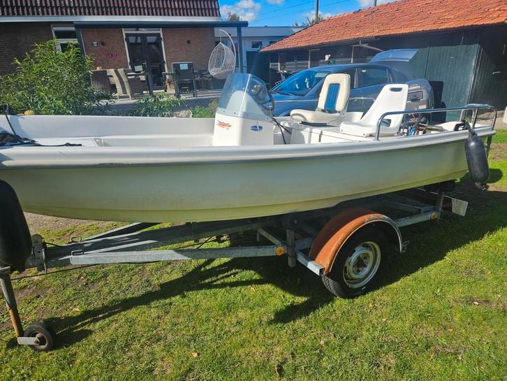 Console boot inc 15pk tohatsu 4 tact inc trailer vis boot, Hobby en Vrije tijd, Overige Hobby en Vrije tijd, Gebruikt, Ophalen of Verzenden