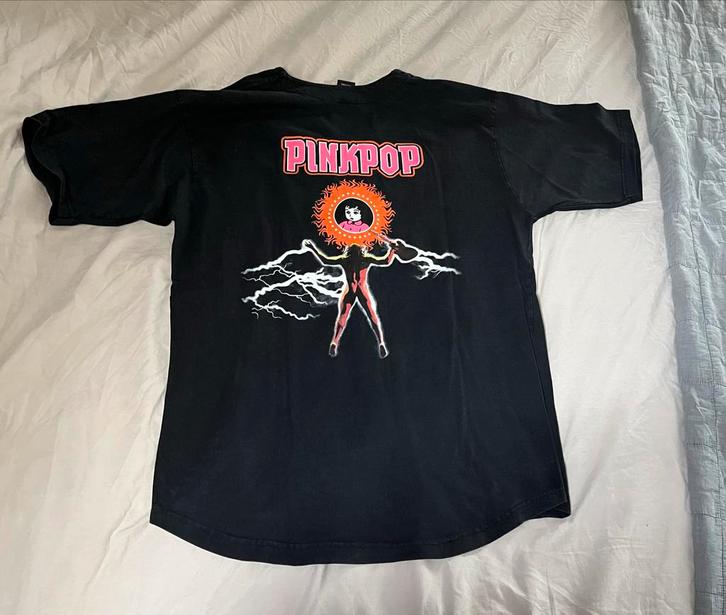 Vintage Pinkpop baseball Shirt - Zwart, Kleding | Heren, T-shirts, Gedragen, Maat 56/58 (XL), Zwart, Ophalen of Verzenden