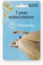 Perplexity Gift Card 250 Euro - 1 jaar Pro, Eén persoon, Cadeaubon