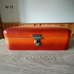 EMAILLE GEVLAMDE/TERRACOTTA BROODTROMMEL., Antiek en Kunst, Ophalen of Verzenden