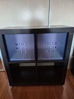 Ikea Kallax kast zwart op wieltjes - gebruikt, Ophalen, 50 tot 100 cm, Minder dan 100 cm, Metaal