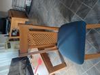 3 Eiken eetkamerstoelen, Huis en Inrichting, Stoelen, Ophalen, Drie, Blauw, Eiken