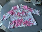 Roze/taupe/wit gebloemde FSR blouse, mt 48 = 46, Kleding | Dames, Verzenden, FSR, Blouse of Tuniek, Zo goed als nieuw