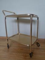 Vintage Hollywood Regency trolley/theewagen, 45 tot 60 cm, Gebruikt, Metaal of Aluminium, Hollywood Regency