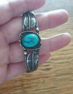Zilveren navajo armband met turquoise, Verzenden, Zilver, Armband