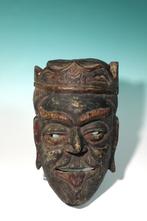 Oud Hindoeïstisch masker – hout, sporen van verf – Nepal, Ophalen of Verzenden