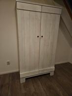 Lichtgrijze houten kledingkast - 185x102x52 cm, Ophalen, Zo goed als nieuw