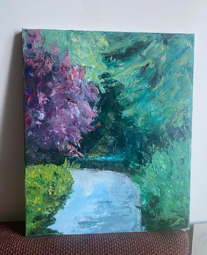 Abstract landschap, Antiek en Kunst, Kunst | Schilderijen | Abstract, Ophalen of Verzenden