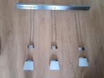 Hanglamp, melkglas,dimbaar, metaal, witglas, boven eettafels, Huis en Inrichting, Lampen | Hanglampen, Ophalen of Verzenden, Gebruikt