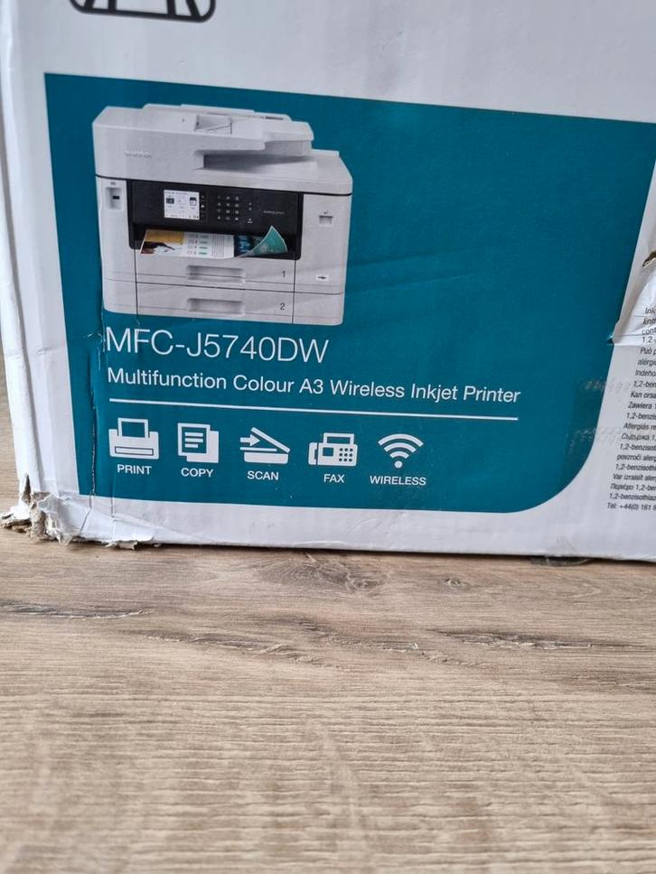 Nieuwe Brother Printer MFC-J5740DW, Computers en Software, Printers, Nieuw, All-in-one, Inkjetprinter, Faxen, Kleur printen, Kopieren