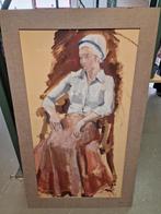 Waterverf schilderij op board, Ophalen