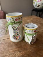 Villeroy en Boch Spring Fantasy waxinelichthouder en vaas, Groen, Overige materialen, Ophalen of Verzenden, Zo goed als nieuw