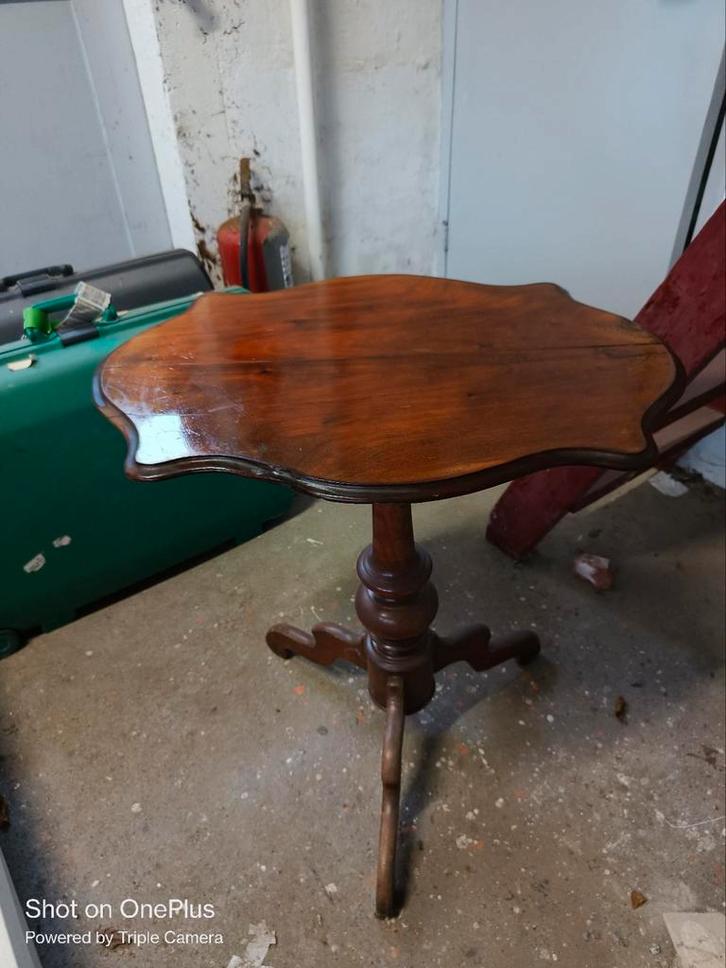 Mahonie Bijzettafel op 1 Poot, Antiek en Kunst, Antiek | Meubels | Tafels, Ophalen of Verzenden