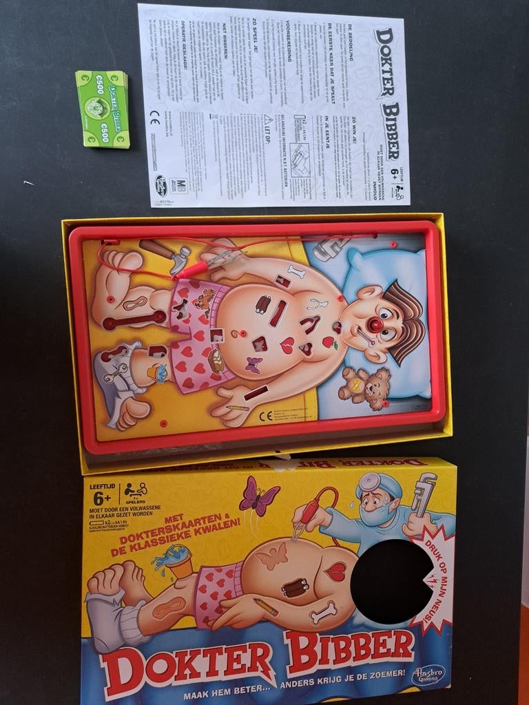 Dokter Bibber spel, Een of twee spelers, Ophalen of Verzenden, Gebruikt, Hasbro