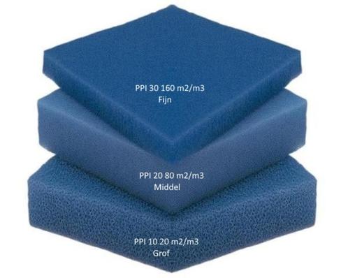 Blauwe schuimfiltermat middel 50x50x5 PPI20, Tuin en Terras, Vijver-toebehoren, Nieuw, Overige typen, Ophalen