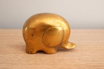 Vintage messing olifant – decoratief beeldje beschikbaar voor biedingen