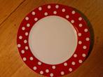 ONTBIJTBORDEN ❤️ ROOD MET WITTE STIPPEN 3X, Ophalen of Verzenden, Porselein, Overige stijlen, Bord(en)