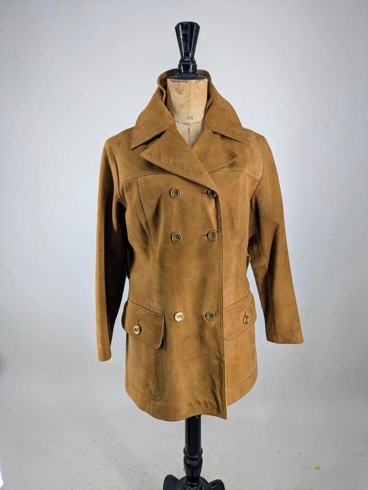 Vintage Hilport Leren Jas - Maat 40, Kleding | Dames, Jassen | Zomer, Zo goed als nieuw, Maat 38/40 (M), Bruin, Ophalen of Verzenden