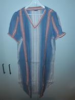 Ulla Popken Blauw/Wit/Rode Gestreepte Jurk Met V-hals Mt XL, Blauw, Maat 46/48 (XL) of groter, Ulla Popken, Ophalen of Verzenden