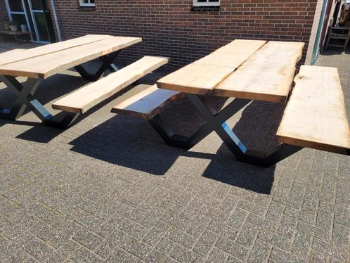 Picknicktafel massief eiken, Tuin en Terras, Picknicktafels, Rechthoekig, Ophalen